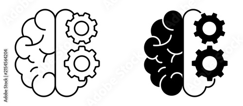 Artificial Intelligence Icon. Intelligent Automation Editable Line And Solid Icon