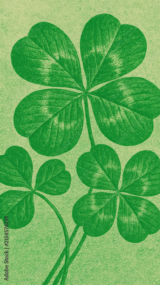 Fototapeta premium Vibrant green clover mobile wallpaper