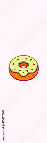 Simple yet appetizing illustration of a donut icon, design, favorite