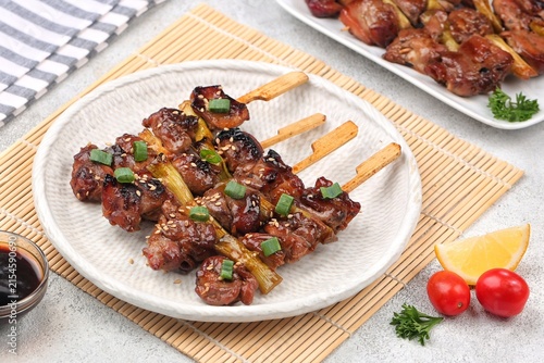 фотографія Grilled Chicken Yakitori teriyaki , Japanese food