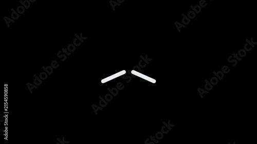 Minimalist white arrow icon pointing upwards isolated on a solid black background.