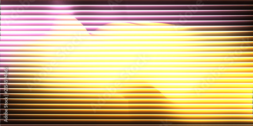 Abstract background of dark orange liquid with striped effect. Refraction of wavy striped glass.