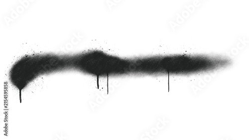 Long spray paint line clip art isolated on background. Grunge aerosol graffiti splatter texture element with multiple drips for urban street art and streetwear design.
