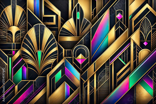 Maximalist Roaring Twenties Art Deco Chaos Design Vector