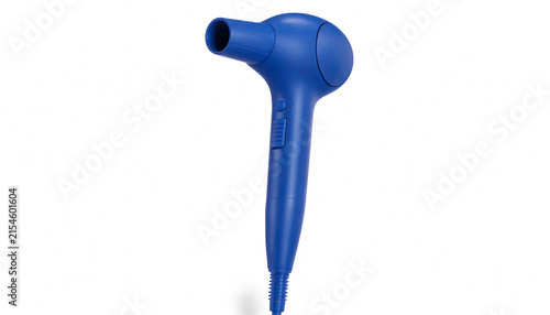 Modern blue hair dryer for styling and drying hair at home