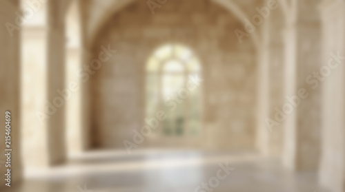 Blurred Ancient Stone Hallway.