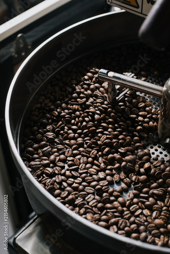 Professional coffee bean roasting