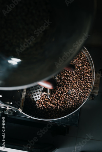 Professional coffee bean roasting