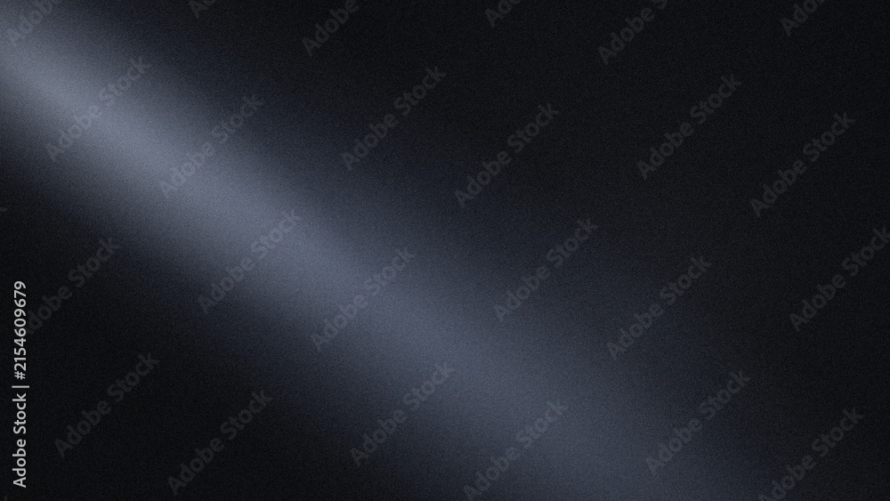 Fototapeta premium Subtle cool blue light ray on dark grained background for moody aesthetic and professional graphic projects
