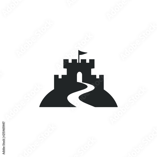 Castle Silhouette Path Flag