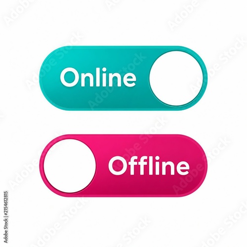 Modern toggle switch icons for online and offline status