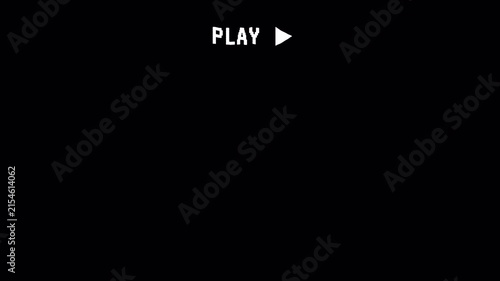 Retro VHS tape with play symbol and glitch screen effect on transparent background, suitable for editing old film rewind. 4K Video
