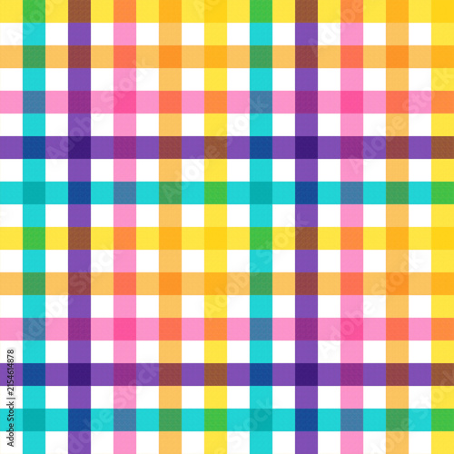 Colorful Rainbow Plaid Seamless Pattern Vector Background
