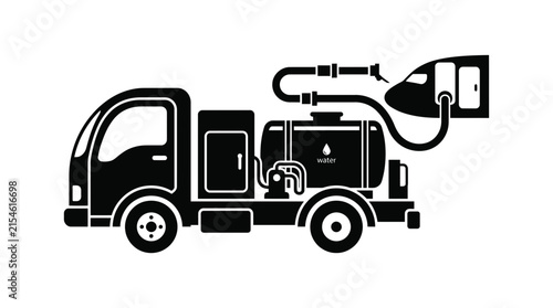 Service truck with storage tank silhouette