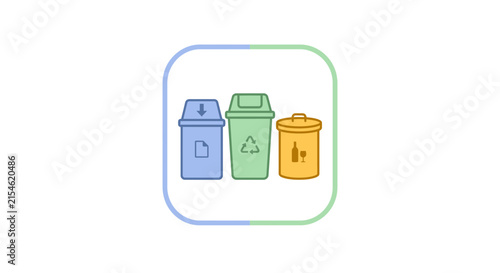 Foto Recycling bins icon set isolated on white