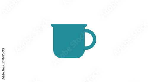 Simple Teal Mug Icon Isolated