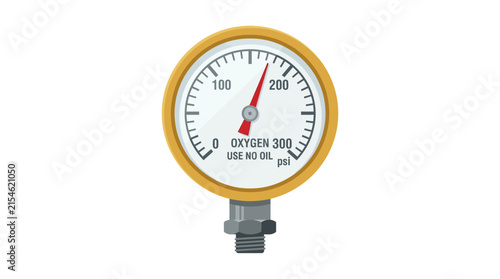Oxygen Pressure Gauge Isolated