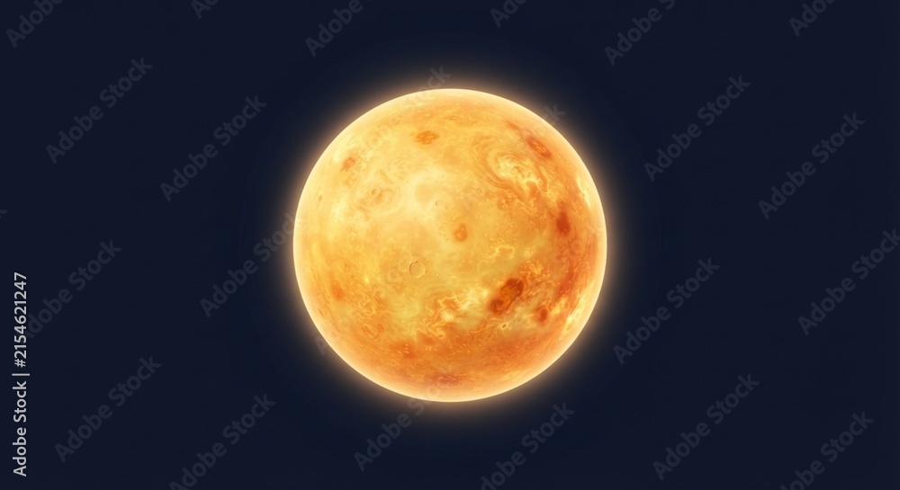 Fototapeta premium Full glowing sun against a deep blue night sky