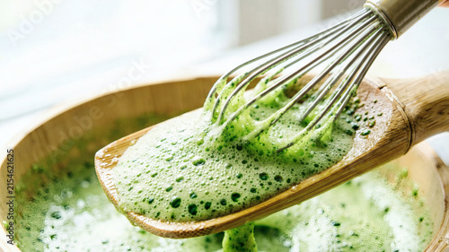 Ceremonial Matcha Whisked Macro Foam Bubbles
