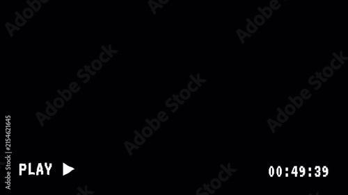 This stock motion graphic shows an overlay with a VHS play effect.