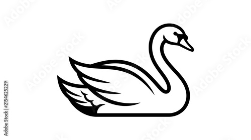 Simple black swan silhouette icon.