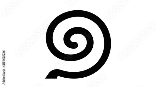 Simple black spiral coil symbol on white.