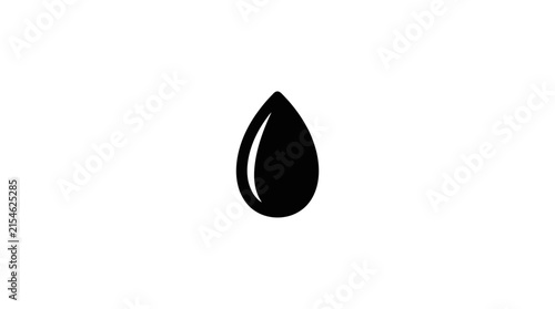 Simple black water drop icon silhouette.