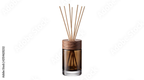 фотографія Glass diffuser with amber liquid and png isolated on transparent background