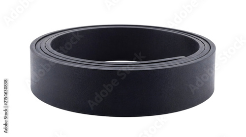 Bild auf Leinwand Rolled black rubber strip with white png isolated on transparent background