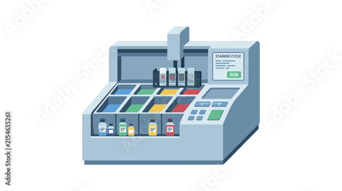 Automated Laboratory Analyzer Machine with Color Samples