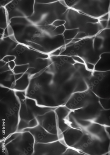 Fotografía Black and White Water Caustics Reflection Abstract Surface Texture Background
