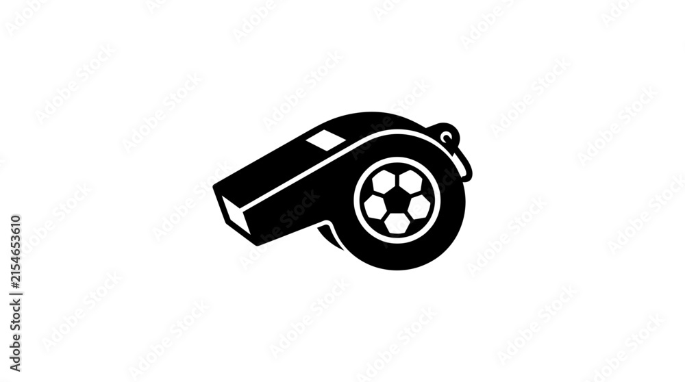 Fototapeta premium Soccer Whistle Flat Vector Icon