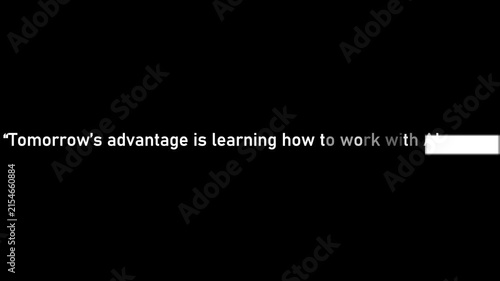 Typography featuring a minimalist quote about future work advantages stands out against a solid black background.