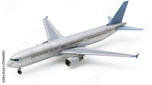 The Airplane in White High-Detail Studio Portrait of a Jetliner