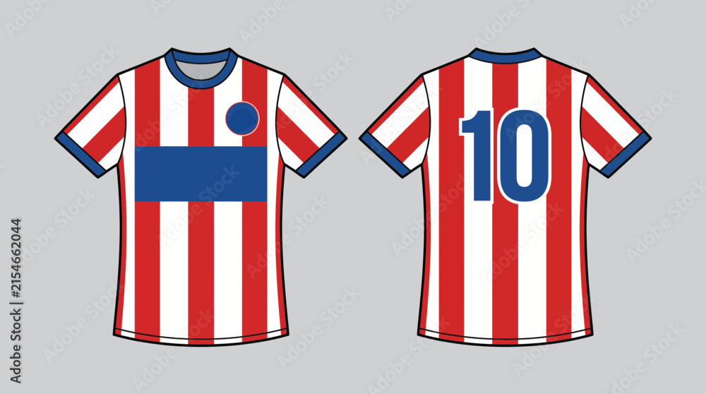 Fototapeta premium Soccer Jersey With Stripes Design Vector Illustration