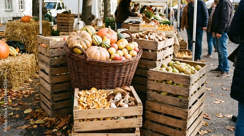 Abundant Fall Harvest of Fresh Produce at Outdoor Market