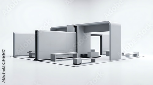 Exhibition Booth Design 3d Render of a Minimalist Trade Show Stand