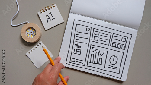 AI Dashboard Concept with Data Analytics and Business Intelligence Interface