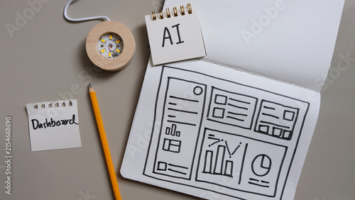 Modern AI Dashboard Interface with Data Visualization.