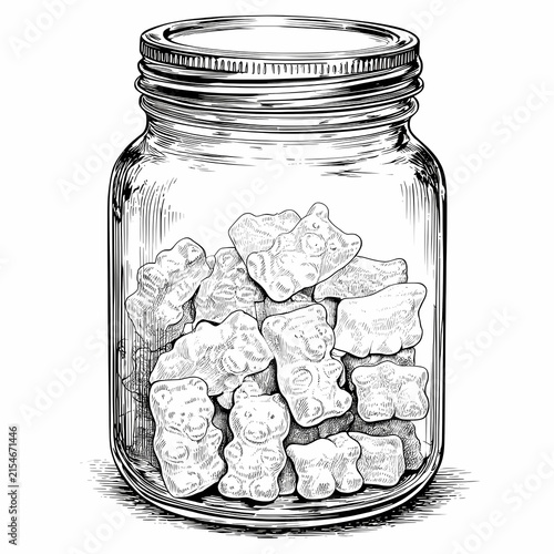 Closeup of canned preserved tomatoes and marinated vegetables in a glass jar isolated on white background