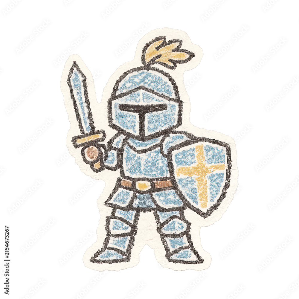 Obraz premium PNG Cute medieval knight sticker