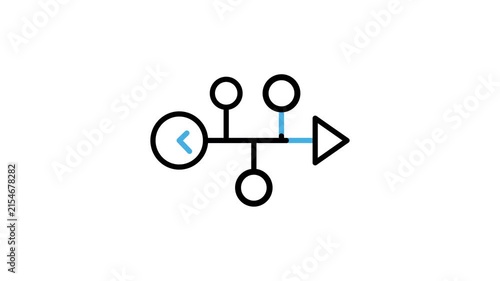 Animated timeline arrow icon for progress, workflow, management progress. Schedule, deadline and planning time process for business strategy animation video with alpha channel