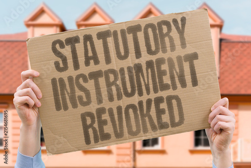 Fotografía "Statutory Instrument Revoked" A statutory instrument is revoked after a parliamentary vote
