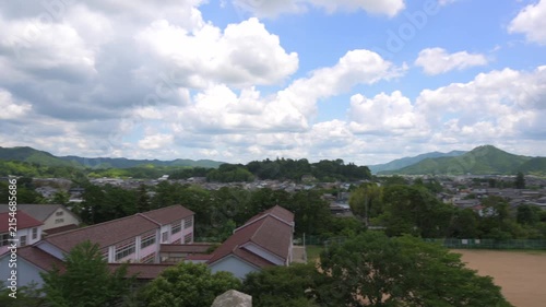 兵庫 丹波篠山城 天守台から城下を望む