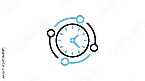 Animated timeline cycle icon for activity, routine, progress, workflow, management progress. Deadline, schedule, and planning time process for business strategy animation video with alpha channel
