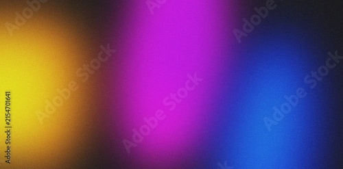 Abstract Yellow Magenta and Blue Gradient Glow Background with Vibrant Neon Light, Soft Blur, Grain Noise Texture and Modern Colorful Design
