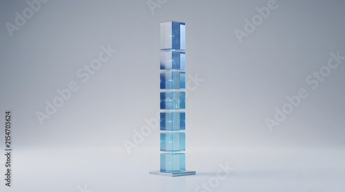 Minimalist data analytics visualization with organized geometric data blocks