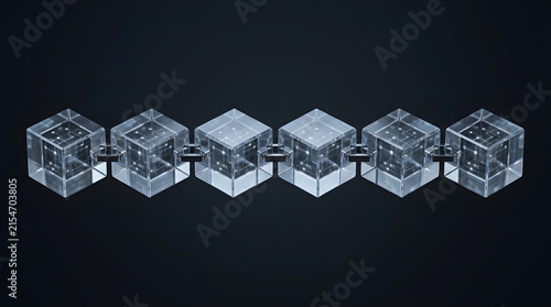 Minimalist blockchain structure representing secure distributed data technology