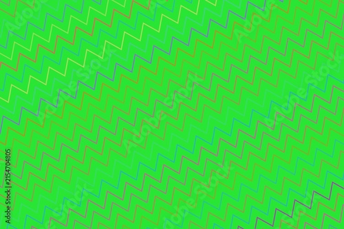 Colorful zigzag pattern with bright green and red lines