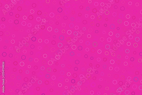 Pink background with small geometric circles and squares